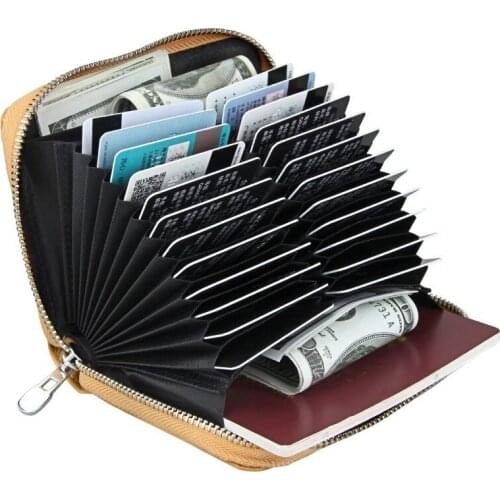 2020 Fashion Genuine Leather Money Pocket Ladies Coin Purse Zipper Card Holder Phone Pocket Small Wallet Women Clutch Bag