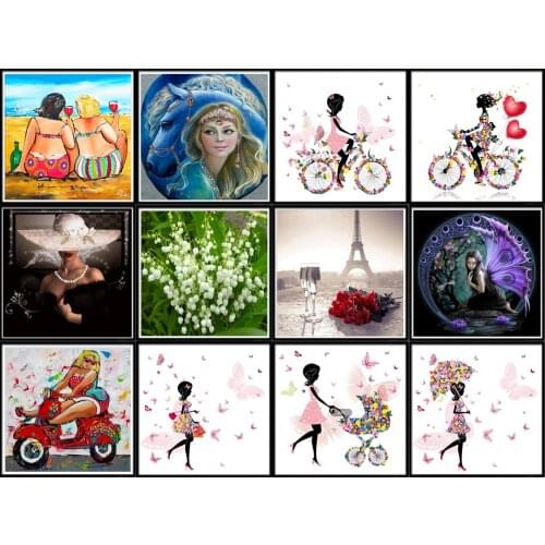 5d Diy Round Diamond Figures, Cross Stitch, Diamond Embroidery Landscape Mosaic, Handmade Gifts and Home Decoration Crafts