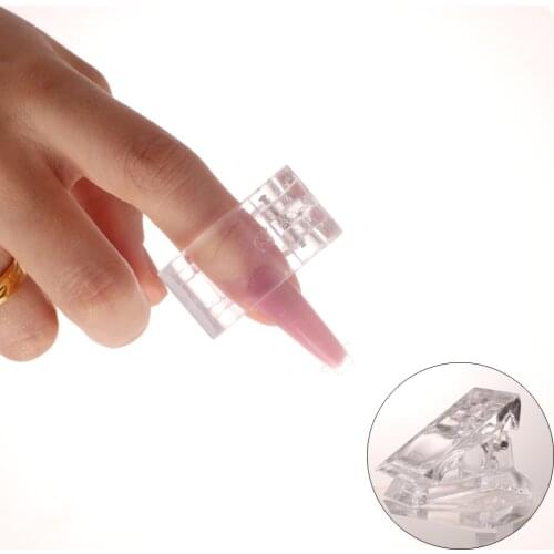 Fingerqueen Acrylic Nail Tips Clip Nail Plastic Finger Polish Extension Tips Quick Building Mold DIY Manicure Plastic Clamp 10