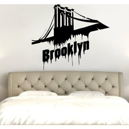 American Vinyl Wall Decal Brooklyn Bridge New York Stickers Mural Home Decor Living Room Bedroom Art Sticker Wallpaper D673