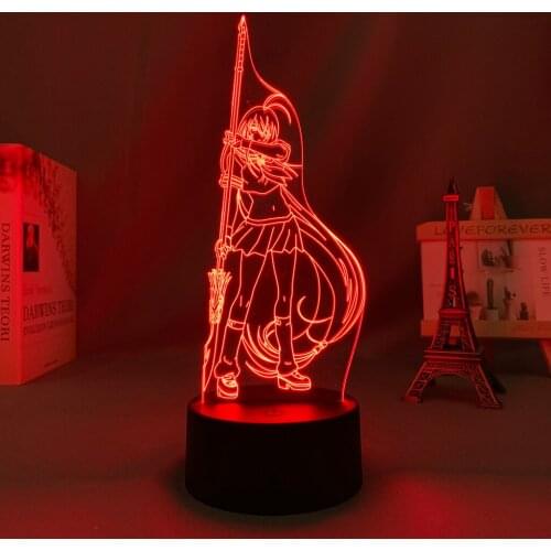 Anime Action Figures Led Night Light Manga Ikki Tousen Kanu for Kids Bedroom Decorative Lamp Kawaii Room Decor Bedside Lamp