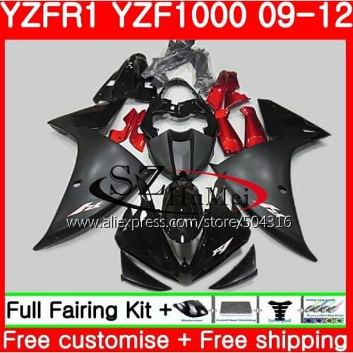 Bodys For YAMAHA YZF1000 YZFR1 09 10 11 12 YZF-1000 77SH19 YZF-R1 YZF 1000 R 1 TOP Matte blk YZF R1 2009 2010 2011 2012 Fairings