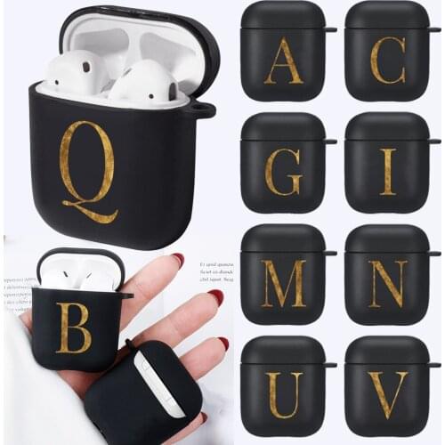 Airpods Case for Apple AirPods 2 /AirPods1 Gen Earphone Cases Letter Pattern Matte Cover Wireless Bluetooth Charging Box