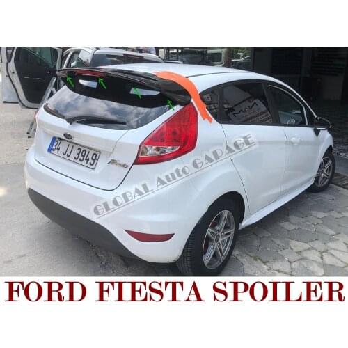 For Ford Fiesta 2009-2017 Spoiler Auto Accessory Universal Spoilers Car Antenna For Car Styling Diffüser Flaps Splitter Black