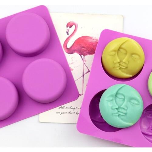 4 Cavity Round Double Face Silicone Cake Mold for Chocolate Jelly Pudding Ice Cream Bread Dessert Bakeware Pan Decorating Tools