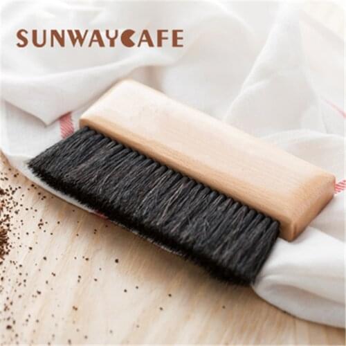1pc coffee brush Coffee Grinder machine Cleaning Brush Wood Handle Natural Bristles Wood Dusting Espresso brush