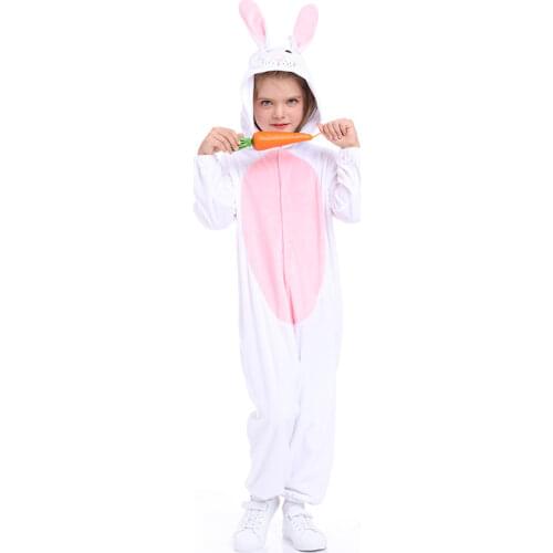 Christmas Childrens rabbit Costume Cosplay Cute Animal Romper Homewear Pajama Suit Boys Girls Winter Warm One-piece Party Suit