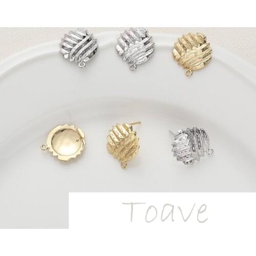 Electroplating round concave-convex earrings pendant diy earrings hand-made material accessories