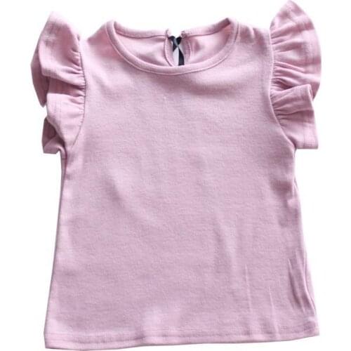 2020 summer New Style Girls Pure cotton white Shirt Fashion kids Tops Children T-shirt