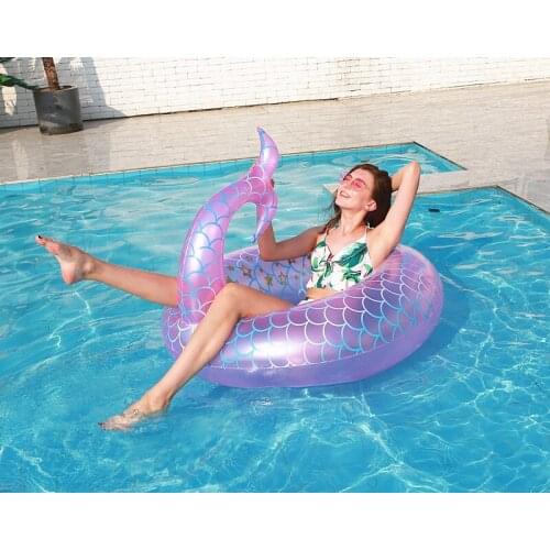 Hot New Summer Swimming Pink Mermaid Swimming ring Inflatable pvc Fish Tail Float Row Swimming ring