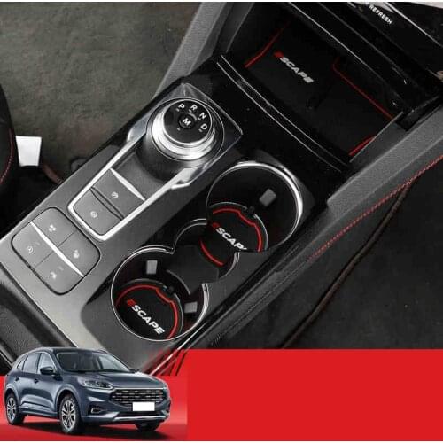 Lsrtw2017 for Ford Kuga Escape 2019 2020 Car Door Gear Cup Slot Mat Anti-slip Protector Interior Accessories