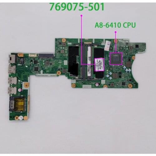 For HP Pavilion 13 13-A 13Z-A000 Series 769075-501 769075-001 DA0Y72MB6C0 A8-6410 Laptop Motherboard Tested & working perfect