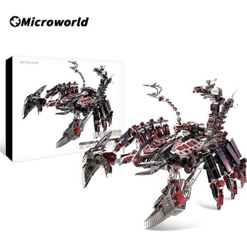 Microworld Metal 3D Puzzle Red Devils Scorpion Model DIY 3D Laser Cutting Jigsaw Puzzles Toys For Adult Gifts Collectional