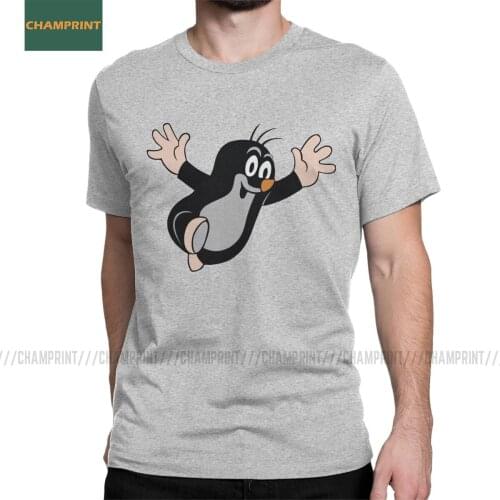 Mole Happy T Shirts Mens Cotton T-Shirts Round Collar Krtek Little Maulwurf Cute Cartoon Tee Shirt Short Sleeve Clothing Summer
