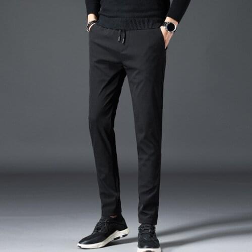 HAYBLST 2019 Mens pants Spring Summer Comfortable Elastic waist Men black Long brand trousers Korean fashion casual homme Pants