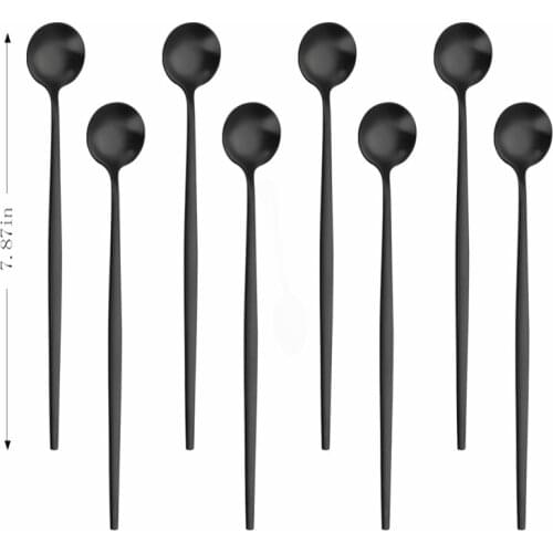 8Pc/set Matte Colorful Cutlery Set Stainless Steel Icespoon Complete Dinnerware Western Kitchen Tableware Flatware Set Wholesale