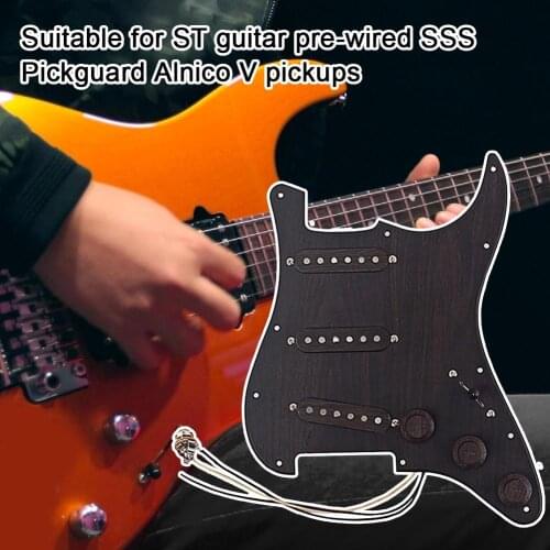 Prewired-Loaded SSS Pickguard Alnico-V Pickups for Strat Electric Guitar Parts