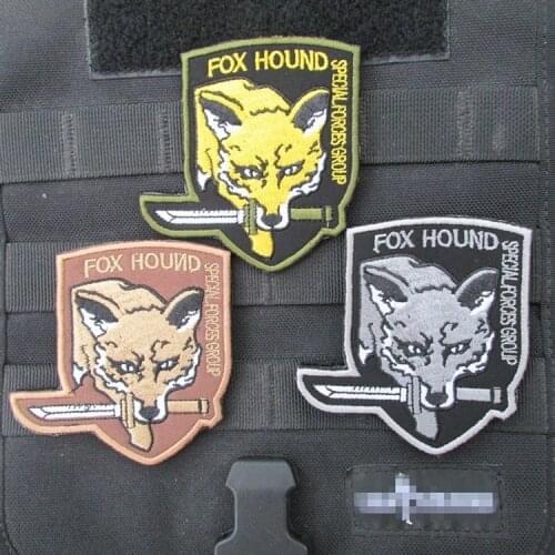 FOX HOUND Embroidery Patch Emblem Armband Badge Military Decorative Sewing Applique Embellishment Tactical Patches