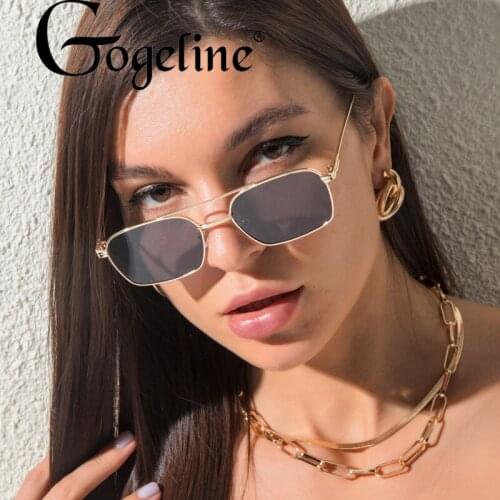 New Fashion Small Square Sunglasses Women Men Sun glasses Luxury Brand Design Metal Sunglass Pink Blue UV400 Shades Eyewear