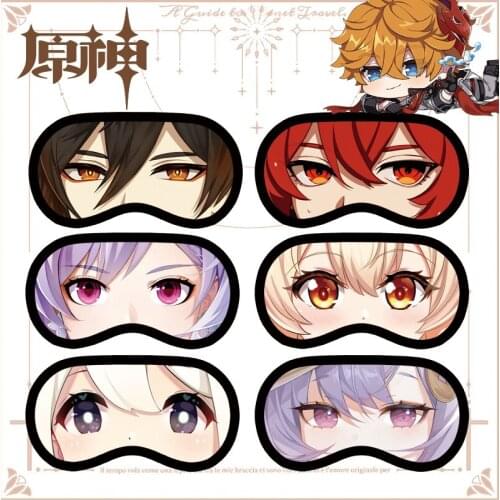 Anime Genshin Impact Sleeping Mask Sleeping Blindfold Ice Pack Sleeping Aid Natural Sleeping Cosplay Lumine Blindfold