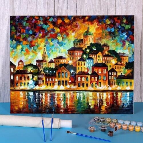 Lovely Harbor DIY Paint By Numbers Kit Acrylic Paints 40*50 Picture By Numbers Photo Home Decoration For Handiwork
