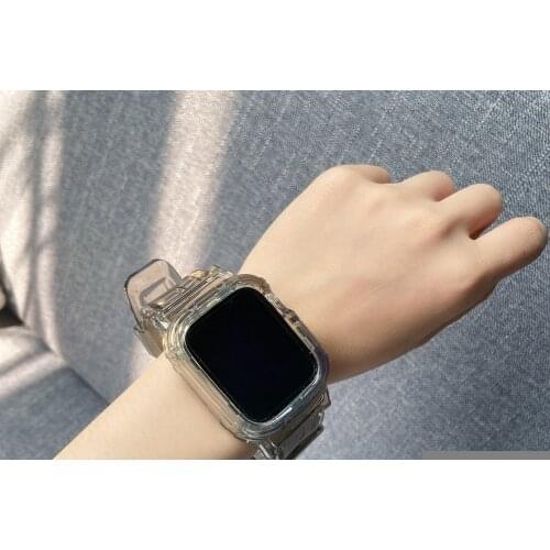 Wrist strap for Apple Watch Band Series 1 2 3 4 5 6 se Rubber case for Iwatch transparent 38mm 40mm 42mm 44mm