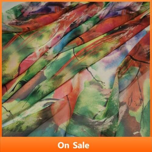 Dress Fabric Abstract Print Flowing 30D Chiffon Fabric Costume Material DIY Stage Cosplay Dress