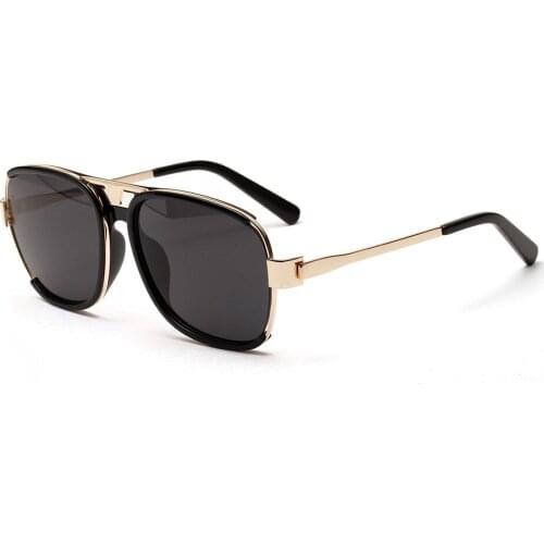 Veshion Brown Black Square Sunglasses for Men Gradient Women Sun Glasses Retro 2020 Gift Items Uv400 Half Metal