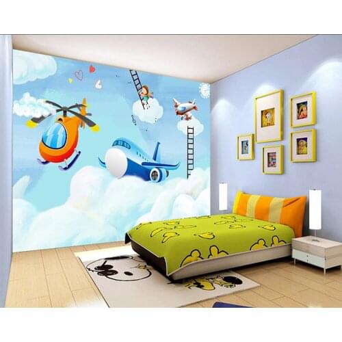 Modern contracted cartoon children room custom mural wallpaper bedroom living room background wall