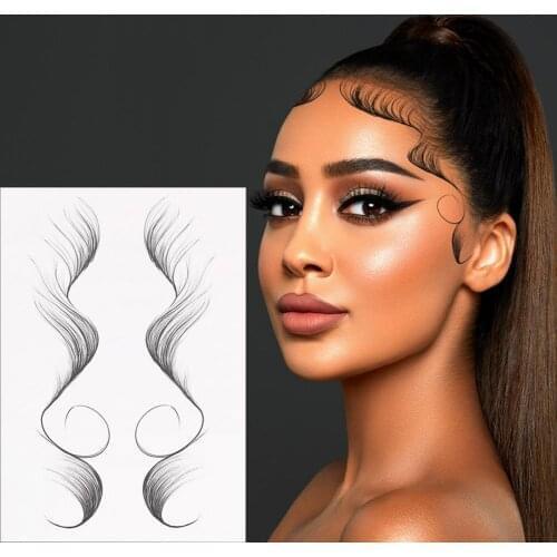 Hair Pattern Sticker Long-lasting Easy to Apply Resin Hairline Temporary Tattoo Sticker for Women