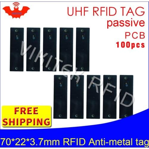 UHF RFID metal tag 915m 868m Alien H3 EPC ISO18000 6c 100pcs free shipping 70*22*3.7mm IT fixed assets PCB passive RFID tags