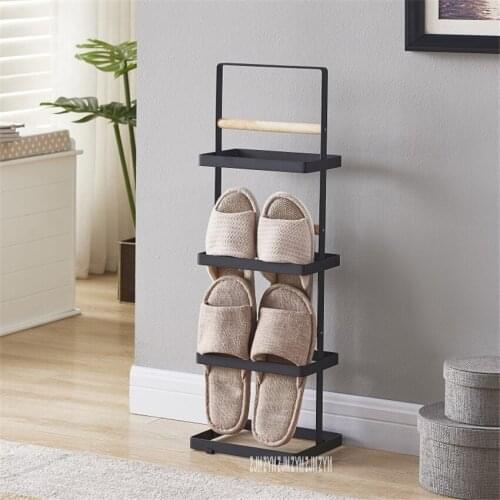 XZ_ 18001J 2pcs Floor Type Multi-Layer Creative Iron Shoe Storage Rack Modern simple Home Living Room Bedroom Storage Shelf