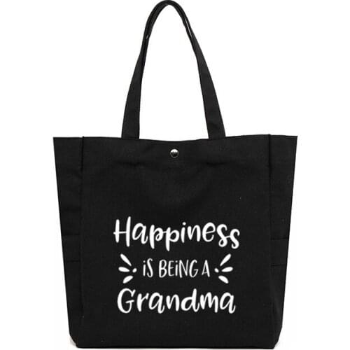 Funny Printed Gift for Grandma Mother Shoulder Bag Large Capacity Tote Bag Canvas Bag Women Shopping Bag Shopper