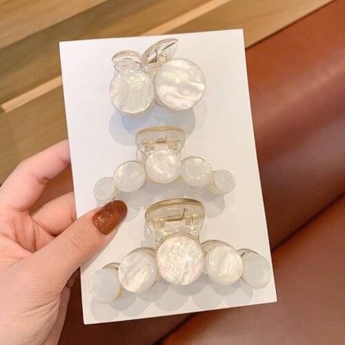 Korean Ins Simple Cute Woomen Hair Claws Japan Elegant Color Mermaid Color Shark Clips for Girl Fashion Hair Accessories