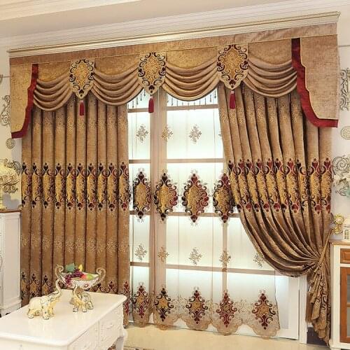 Curtain New Chenille Embroidered Curtains for Living Room Sunshade Windows Valance Curtains for Bedroom Cloth