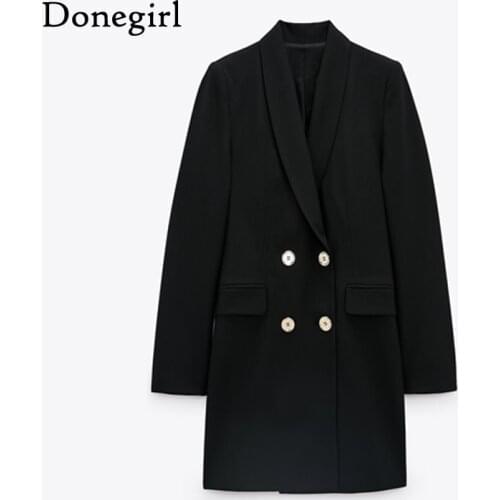 Women new 2021 Double-Breasted White Blazer Coat Vintage Long Sleeve Pockets Female Outerwear Chic Veste Femme tailleur femme