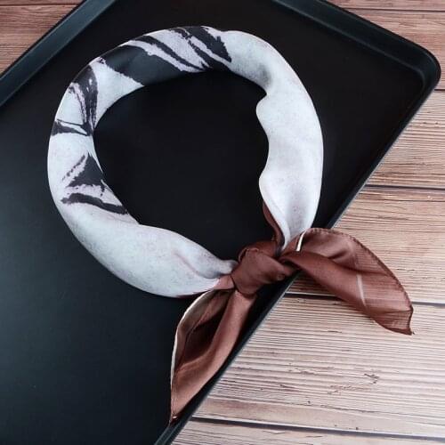 70*70cm Square Silk Scarf Headband for Women Fashion Print Hair Band Hair Ties Bandana Head Neck Scarf Kerchief Hair Accessories