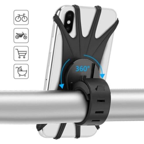 1Pcs Silicone Bike Phone Holder Anti-slip Bicycle Bracket Stand Bike Phone Handlebar Bicycle Phone Mount GPS Navigation Support