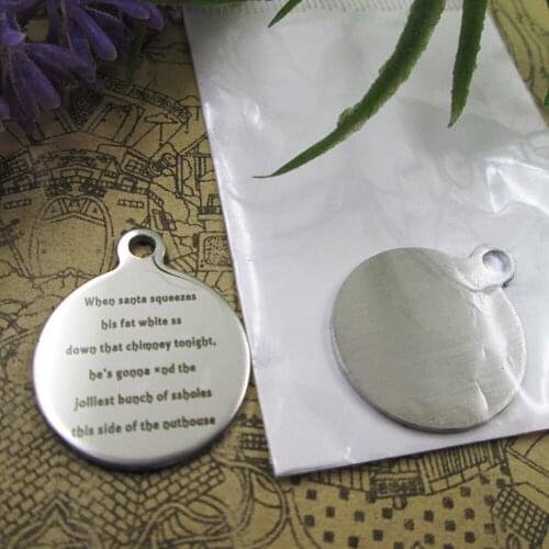 20pcs--"when Santa Squeezes His Fat white..."stainless steel charms 5 styles for choosing DIY Charms for necklace bracelets
