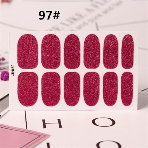 14tips/sheet Glitter Series Fashion Nail Art Transfer Decals Sticker Cocktail Collection DIY Nail Art Polish Strips Wraps