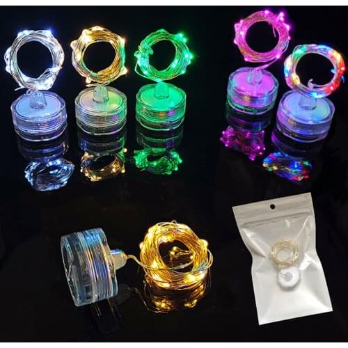 2M Underwater String Lights 20 Led Swimming Pool Lamp Battery Button RGB Waterproof For Piscina Aquarium Fish Tank Decoration
