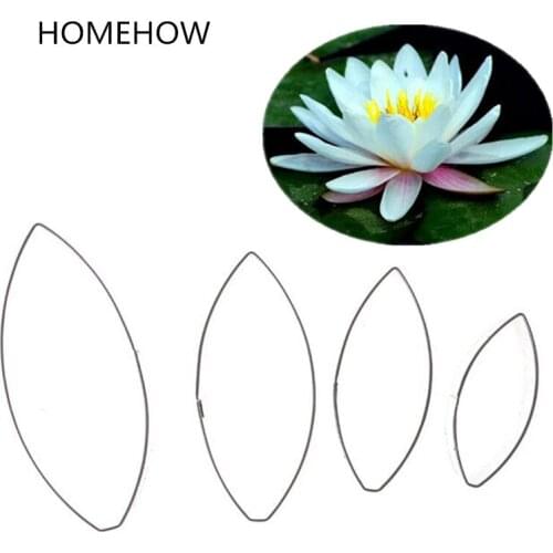 4PCS/Lot Water Lily Fondant Making Molds For Cake Cupcake Decorative Stainless Steel Kitchen Baking Mold Cookie Cake Cutting Set