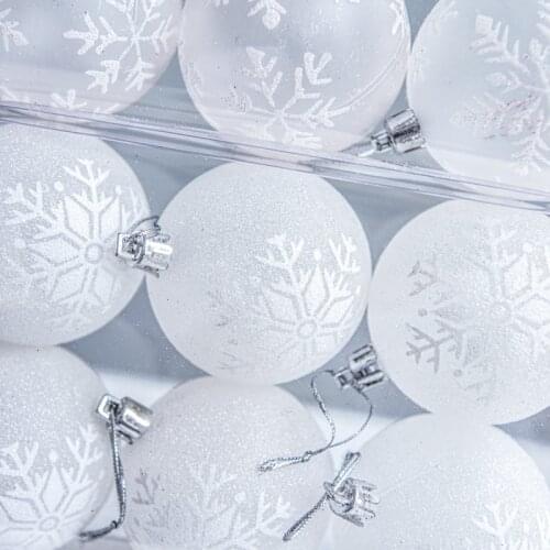 5.5cm 6PCs Transparent Plastic Christmas Ball Ornaments Shatterproof XmasTree Decorations Small Hanging PVC Ball Bauble