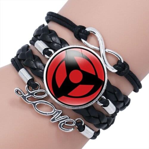 Anime Ninja Cosplay men and women multi-layer Bracelet writing wheel eye time gem bracelet wristband