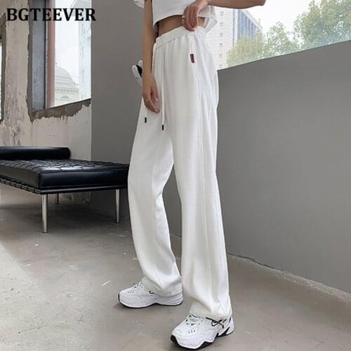 BGTEEVER Casual Drawstring Elastic Waist Female Harem Pants 2021 Autumn Loose Women Sweat Pant Trousers Ladies Pantalon