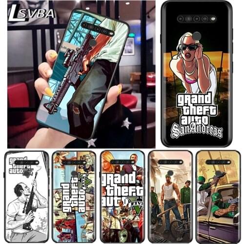 Grand Theft Auto GTA V for LG G8 G8S G8X V30 V35 V40 V50 V60 ThinQ Q60 K40 K50 K30 K41 K51 K61 K71 K92 Black Phone Case