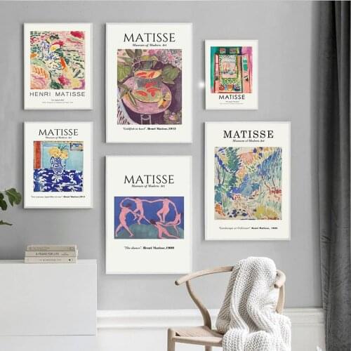 Colorful Matisse Flowers Vase Fish Window Wall Art Canvas Painting Nordic Posters And Prints Wall Pictures For Living Room Decor