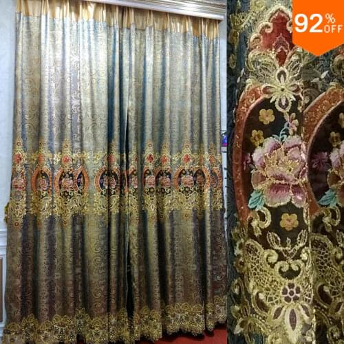 Palace hall flowers curtains tulle Egypts royal curtains for living room curtain Room Hotel Hall curtains for living room