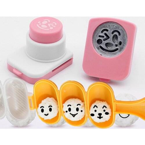 Rice Ball Molds DIY Smiling Face Shape Sushi Maker Mould Tools Seaweed Cutter Rice Ball Kitchen Bento Decoration Accessories