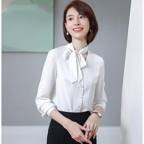 IZICFLY New Fall Spring Long Sleeve Blouse Office Uniform White Shirt Women Fashion Slim Business Plus Size Tops Korean Clothes